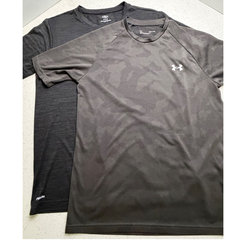 Mens Under Armour Camo & Athletic Works DriWorks Performance Shirt Bundle L/M